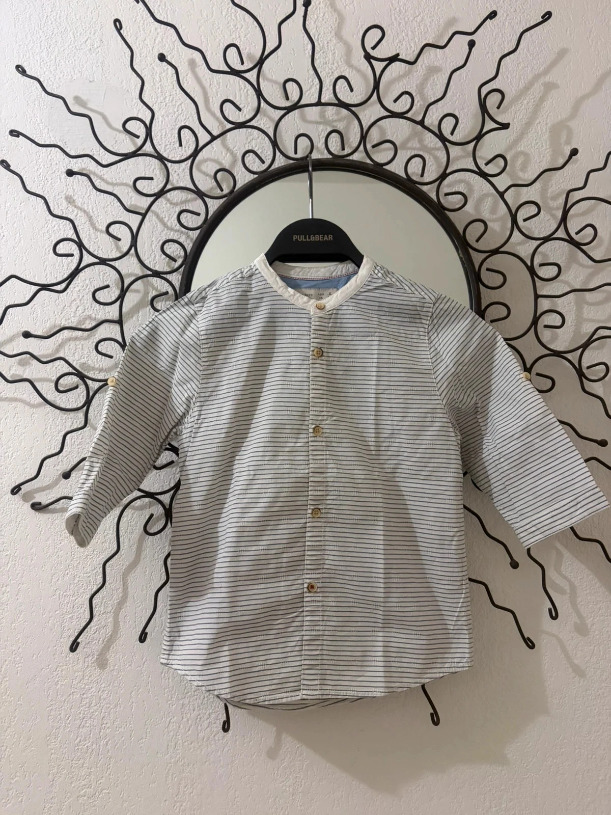 Camisa de Manga Comprida Zara Boys Listras Finas Azuis e Brancas – Tamanho 6 Anos (116 cm) – photo 2